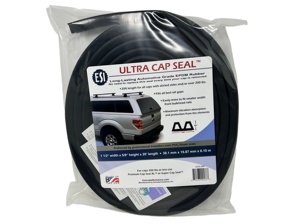 Ultra Cap Seal™ 20ft EPDM Rubber for Truck Cap, Camper Shell over 200 lbs.