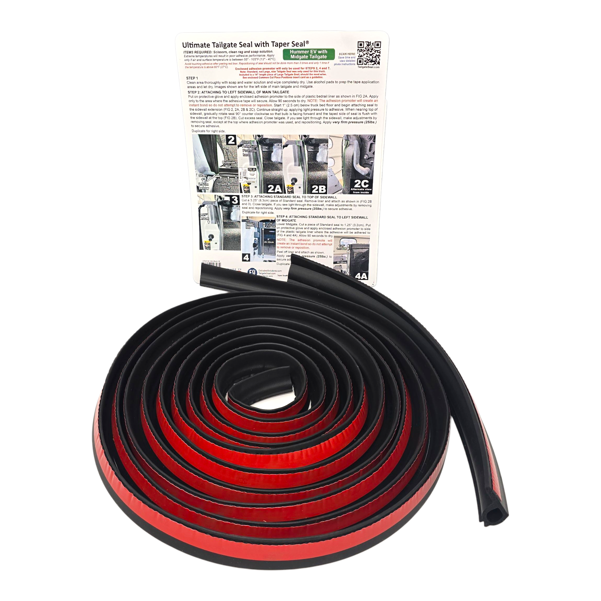 ESI Ultimate Tailgate Seal with Taper Seal Compatible with Hummer EV with Midgate Pickup Truck