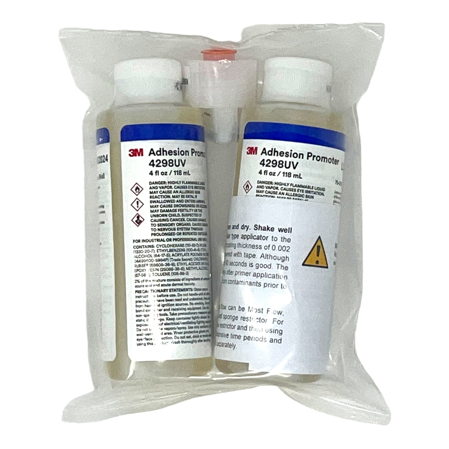3M 4298UV Adhesion Promoter - Tape Primer 2—4 fl oz / 118 ml Bottles with one 0.750" x 0.312" Felt Tip Applicator (2 Bottles)