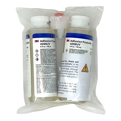 3M 4298UV Adhesion Promoter - Tape Primer 2—4 fl oz / 118 ml Bottles with one 0.750" x 0.312" Felt Tip Applicator (2 Bottles)