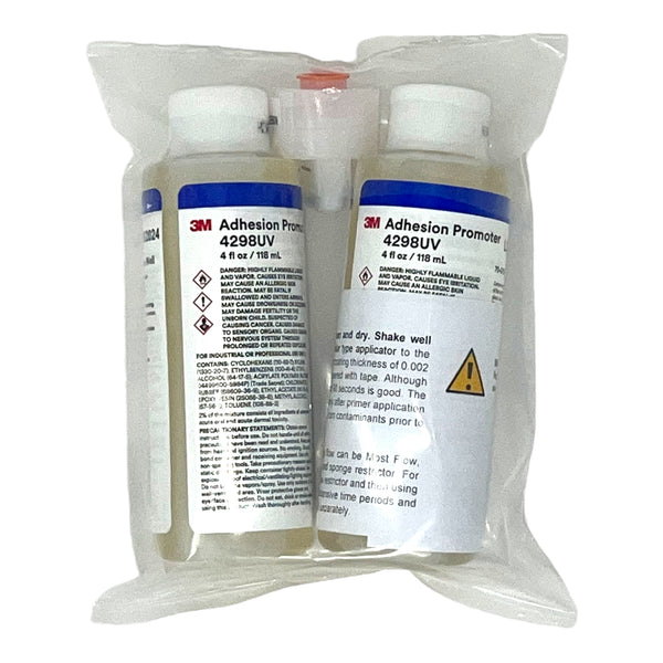 3M 4298UV Adhesion Promoter - Tape Primer 2—4 fl oz / 118 ml Bottles with one 0.750" x 0.312" Felt Tip Applicator (2 Bottles)