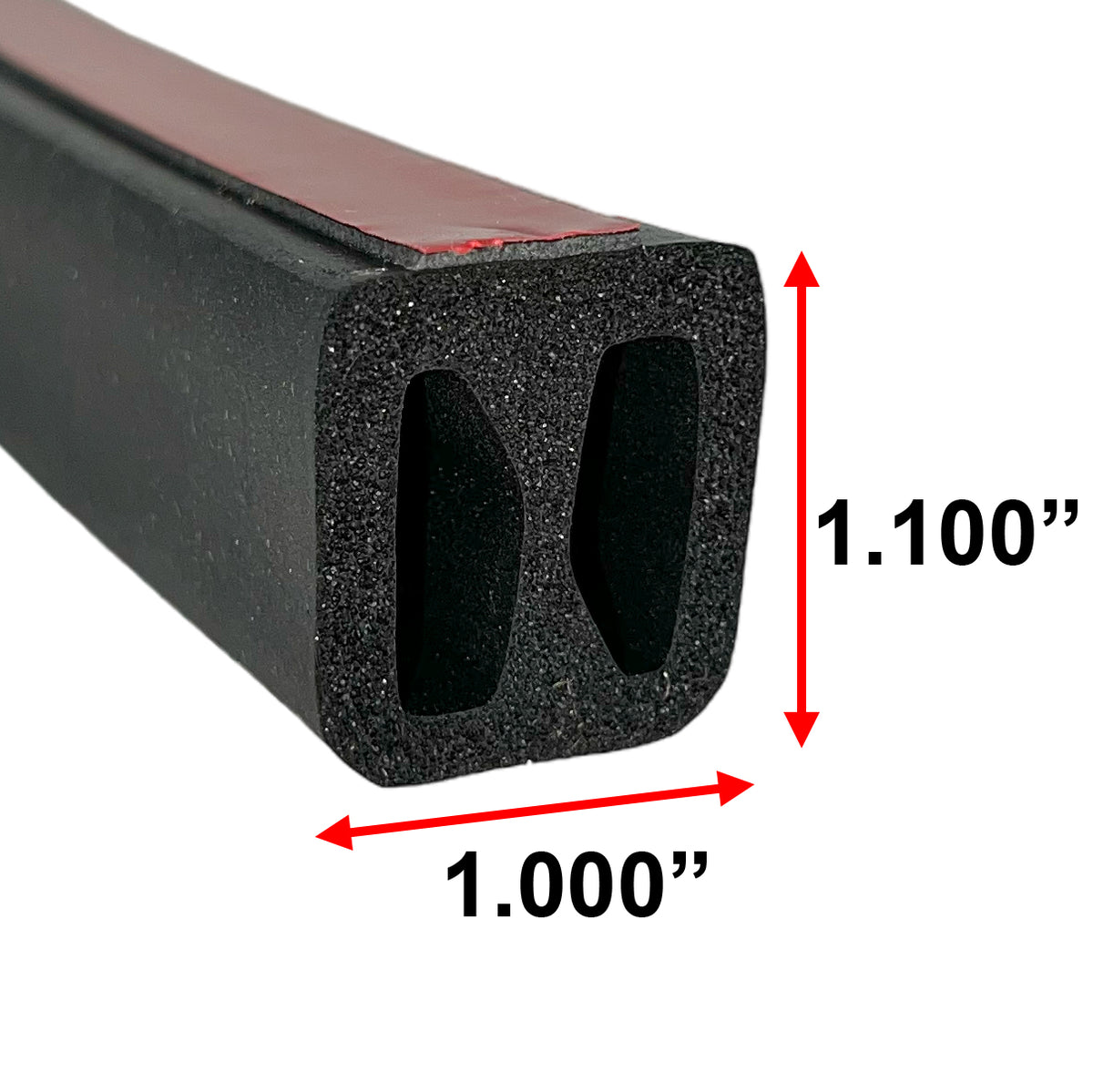 Front Rail Seal XL 5 1/2ft EPDM Rubber for Truck Cap, Camper Shell 1"W