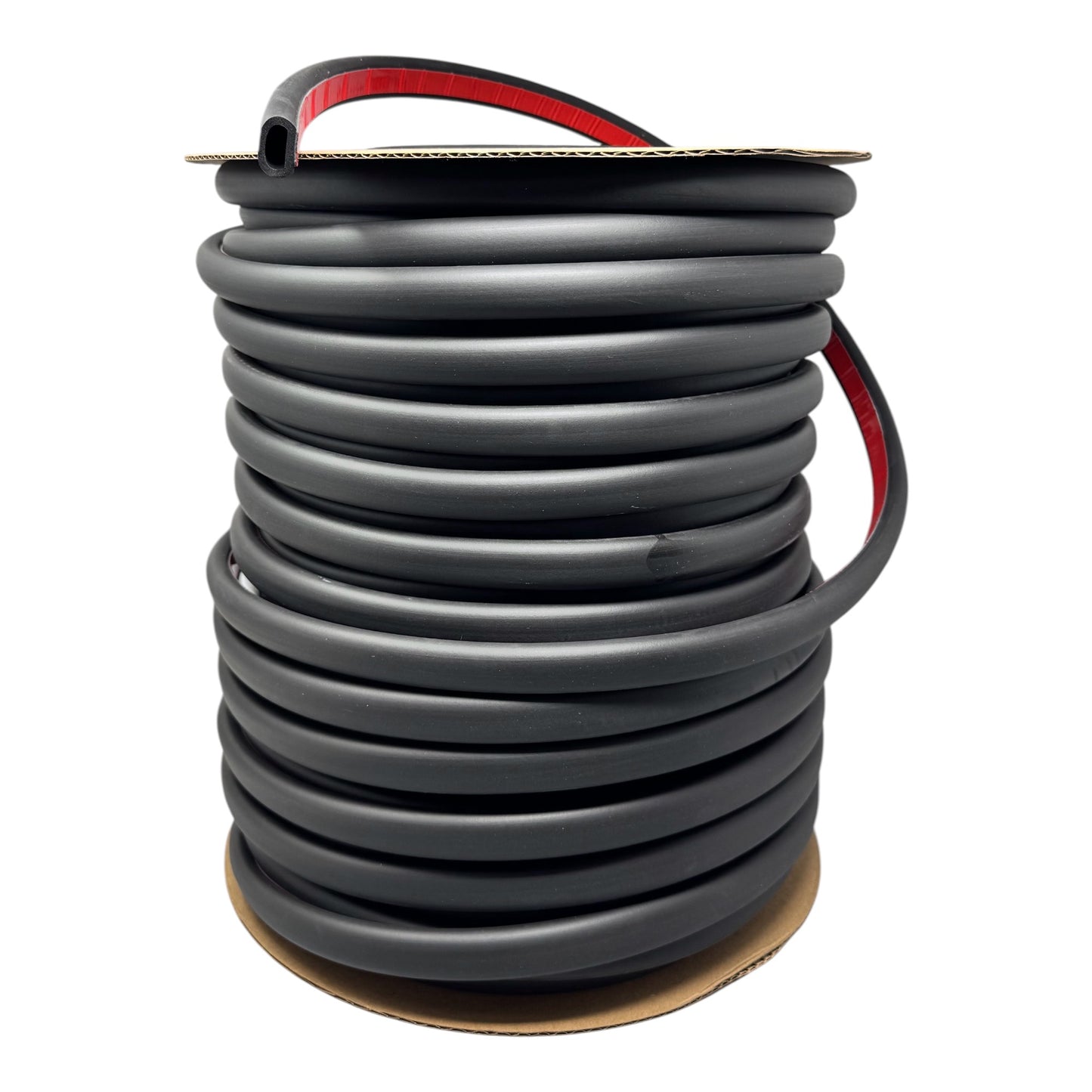 D Shaped EPDM Foam Rubber Multi-Use Seal (.687 inch Height; .875 inch Width; 250FT Length) with 3M ST1200, Weather Stripping for Doors, Windows, Cars, Trucks, RVs, Boats
