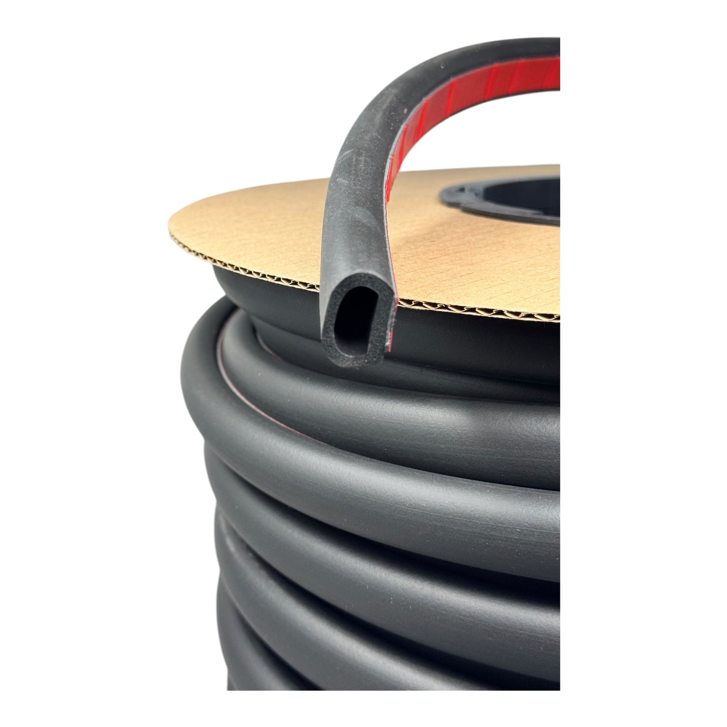 D Shaped EPDM Foam Rubber Multi-Use Seal (.687 inch Height; .875 inch Width; 250FT Length) with 3M ST1200, Weather Stripping for Doors, Windows, Cars, Trucks, RVs, Boats