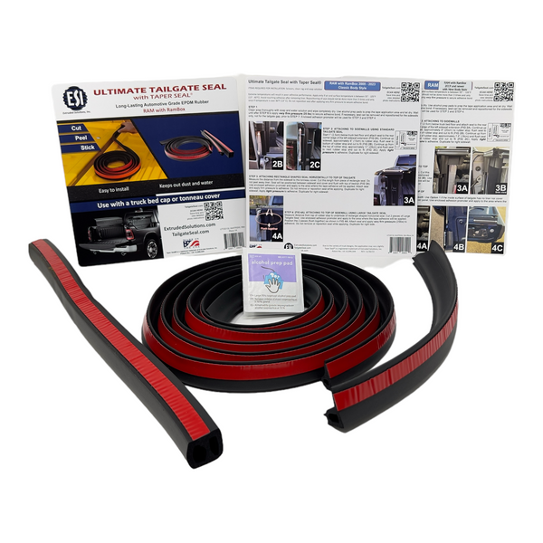 ESI Ultimate Tailgate Seal with Taper Seal Compatible with RAM with RamBox 2009 to 2023 Classic Body Style and 2019 and newer RAM with RamBox New Body Style