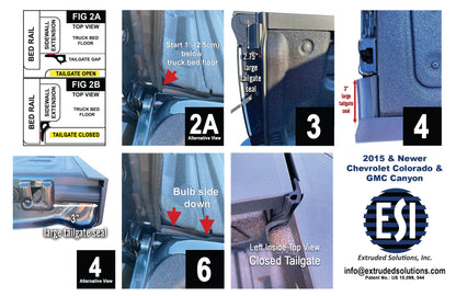 ESI Ultimate Tailgate Seal with Taper Seal Compatible with Chevrolet Colorado
