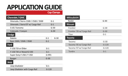 GCi G-120 Utility Rail System Mounting Clamps for Caps and Camper Shells (1 7/8 inch, 6 pack)