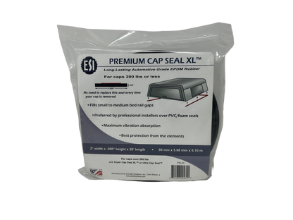 Premium Cap Seal XL™ 20ft EPDM Rubber for Truck Cap, Camper Shell up to 200 lbs.