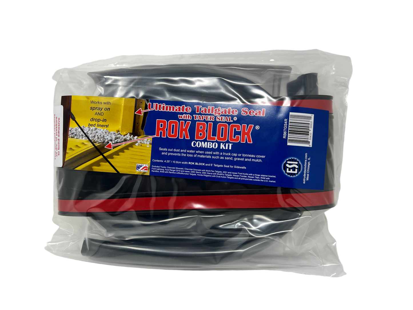 ESI ROK Block 4.25 inch Tailgate Gap Cover and Ultimate Tailgate Seal with Taper Seal 6ft for Sidewalls