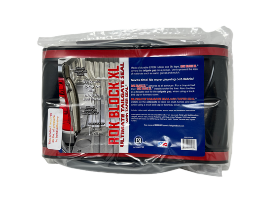 ESI ROK Block XL Tailgate Gap Cover 7" Width and Ultimate Tailgate Seal with Taper Seal 6' for sidewalls