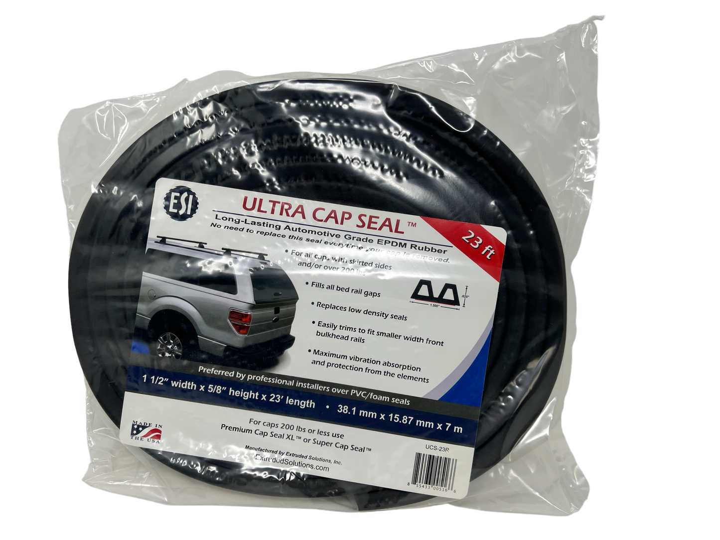 Ultra Cap Seal™ 23ft EPDM Rubber for Truck Cap, Camper Shell over 200 lbs.